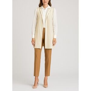 Chico's Elongated Ponte Vest Jacket Size 0 (US 4–6) NWT‎ Stripe  Duster Tunic